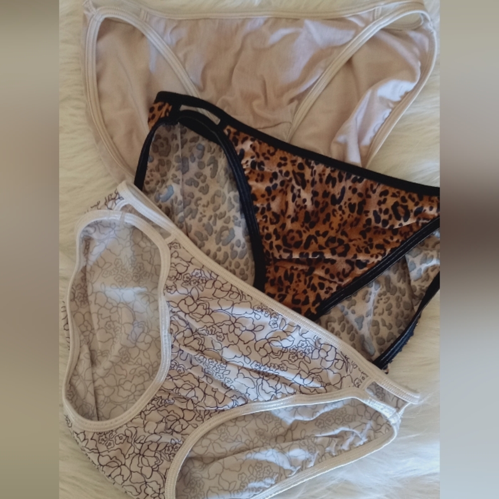 3Pcs Vanity Fair - Leopard and Floral Print Panties Set